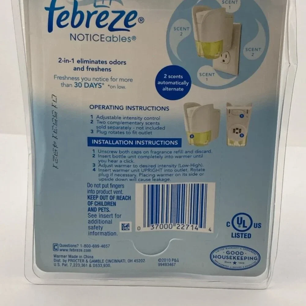 6) Febreze NOTICEables Scented Oil Warmer Plug In 2 in 1 Air Freshener NO REFILL